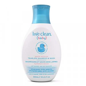 Live Clean Baby Tearless Shampoo & Wash, Gentle Moisture Baby Soap, 10 Oz
