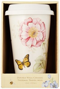 Lenox Butterfly Meadow Thermal Travel Mug -10 oz, White -