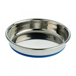 Our Pets DuraPet Stainless Steel Non-Slip Cat Food Bowls Easy to Clean Cat Dish Feeding Bowls (Stainless Steel Food Bowl, 1 Cup)