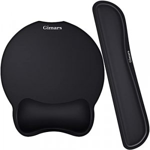 Gimars Upgrade Enlarge Superfine Fibre Soft Smooth Gel Ergonomic Mouse Pad Wrist Support and Keyboard Wrist Rest for Computer, Laptop, Mac, Gaming an