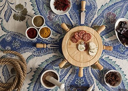 TOSCANA - a Picnic Time Brand Mariner Cheese Board and Tool Set 14 x 12 x 4