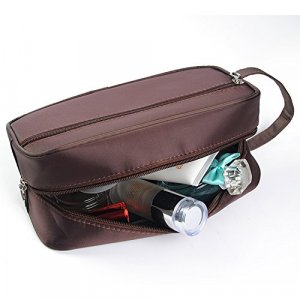 iSuperb Toiletry Bag Travel Organizer Classy Waterproof Portable Wash Gym Shaving Bag for Men 10x6x4inch(Coffee)