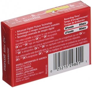 Maxell 298012 Advanced Digital Picture Technology 60 Minute Recording SPmode Time Mini DVD Cassette