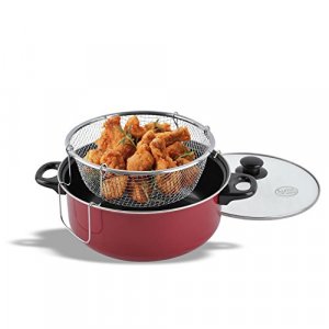 Aramco AI-83210 Alpine Cuisine Cooking Fryer, 5 Quart, Red