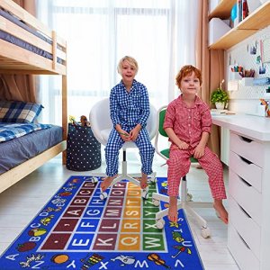 Ottomanson Jenny Collection Children's Educational Alphabet Kid's Room Area Rug, 3'3