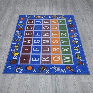 Ottomanson Jenny Collection Children's Educational Alphabet Kid's Room Area Rug, 3'3