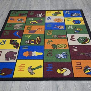 Ottomanson Children's Collection, 3 ft 3 in x 5 ft 0 in, Multicolor Alphabet