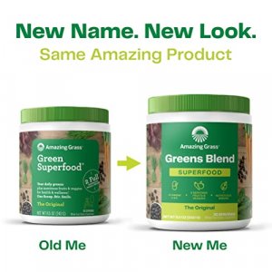 Amazing Grass Greens Blend Superfood: Super Greens Powder with Spirulina, Chlorella, Beet Root Powder, Digestive Enzymes, Prebiotics & Probiotics, Or