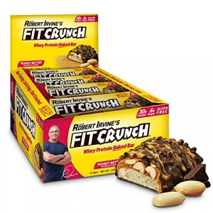 FITCRUNCH Protein Bars, Designed by Robert Irvine, Protein Bar, Award Winning Taste Whey Protein Low Sugar (12 Bars Chocolate Peanut Butter)