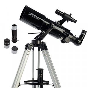 Celestron - PowerSeeker 80AZS Telescope - Manual Alt-Azimuth Telescope for Beginners - Compact and Portable - BONUS Astronomy Software Package - 80mm