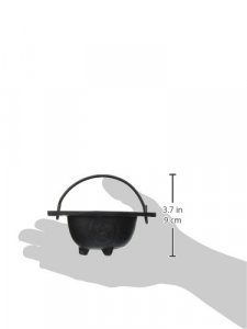 New Age Imports Inc. Small Pentagram Cast Iron Cauldron, 3 inches Diameter