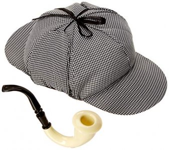 Loftus International Star Power Detective Hat & Pipe Accessory Kit Grey One Size Novelty Item