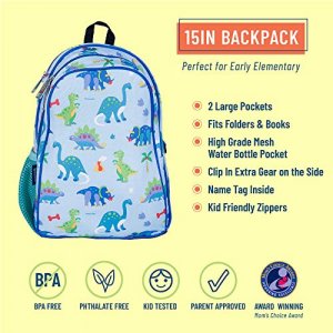 Wildk Pack 'n Snack Backpack, Olive Kids Heroes, 12