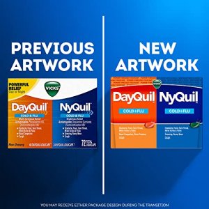 Vicks DayQuil & NyQuil LiquiCaps, Cough, Cold & Flu Relief, Sore Throat, Congestion Relief, Day & Night Relief, 72 LiquiCaps (48 DayQuil, 24 NyQuil)