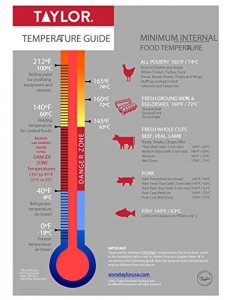 Taylor Instant Read Digital Meat Food Grill BBQ Cooking Kitchen  Thermometer, Comes with Pocket Sleeve Clip, Red