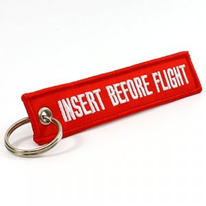 Insert Before Flight Keychain - Red Rotary13B1