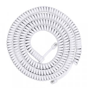Power Gear Coiled Telephone Cord,4 Feet Coiled,25 Feet Uncoiled,Phone Cord works-All Corded Landline Phones,For Use in Home or Office,White,76122