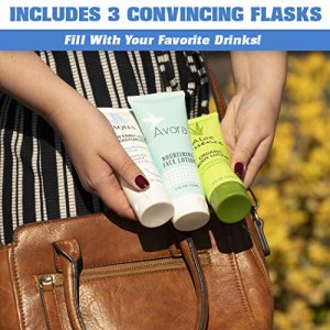 GoPong Hidden Lotion Flask, Sneak Alcohol Anywhere, Multicolor , 3-Pack, 4oz