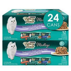 Purina Fancy Feast Wet Cat Food Variety Pack, Medleys Shredded Fare Collection - (2 Packs of 12) 3 oz. Cans