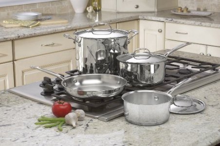 Oster Derrick 7-Piece Stainless Steel Cookware Set with Tempered Glass  Lids, Semi Polished