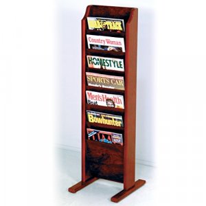 Wooden Mallet 7-Pocket Cascade Free-Standing Magazine Rack, Mahogany