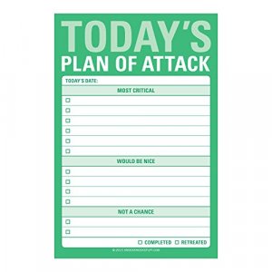Knock Knock Plan of Attack Great Big Sticky Note, Daily to-Do List Sticky Pad, 4 x 6-inches