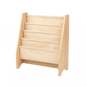 KidKraft Wood and Canvas Sling Bookshelf Furniture for Kids Natural, Gift for Ages 3+