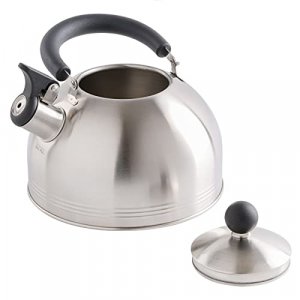 Mr Coffee Claredale Stainless Steel Whistling Tea Kettle,  2.2-Quart.Metallic Red