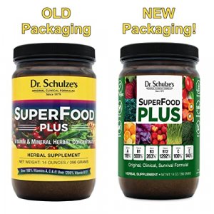 Dr. Schulzes - SuperFood Plus|Vitamin and Mineral Herbal Concentrate|Daily Nutrition|Gluten-Free and Non-GMO|Vegan|14 Oz Powder|Packaging May Vary