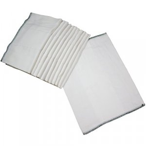 OsoCozy Indian Cotton Prefold Diapers - Soft and Absorbent Baby Diapers - 12 Count, Infant 4x8x4- 12