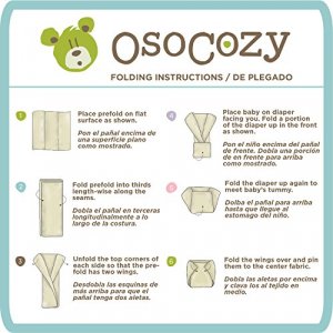 OsoCozy Indian Cotton Prefold Diapers - Soft and Absorbent Baby Diapers - 12 Count, Infant 4x8x4- 12