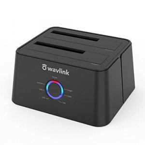 WAVLINK USB 3.0 to SATA I/II/III Dual-Bay External Hard Drive Docking Station for 2.5/3.5 Inch HDD/SSD with UASP (6Gbps),12TB X2-Black