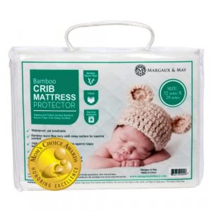 Crib Mattress Protector Pad (Mom Choice Award Winner) Waterproof, Ultra Soft 4 Layered Noiseless, Dryer Friendly Deluxe Bamboo, Fitted, Quilted Prote