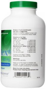 VetriScience Laboratories GlycoFlex Classic Hip and Joint Supplement for Dogs, 600 Mg, 300 Chewable Tablets