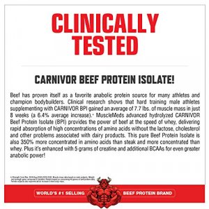 MuscleMeds Carnivor Bioengineered Beef Protein Isolate, Vanilla Caramel, 4.2 Pound
