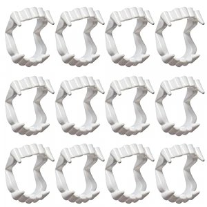 DelightBox 12 White Vampire Fangs, Plastic Teeth, Costume Accessory Party Favors