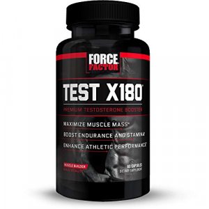 Test X180 Testosterone Booster Supplement for Men with Fenugreek Seed,Tribulus,Cordyceps,Enhance Male Athletic Performance,Force Factor,60 Capsules