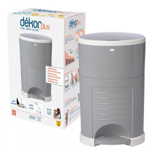 Dekor Plus Hands-Free Diaper Pail | Gray | Easiest to Use | Just Step Drop Done | Doesnt Absorb Odors | 20 Second Bag Change | Most Economical Refill