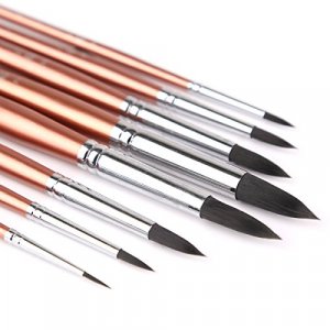 Transon Round Watercolor Detail Paint Brushes Goat Hair 8pcs for Watercolors,Acrylics,Inks,Gouache,Oil and Tempera