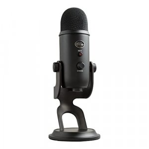 Blue Yeti USB Mic for Recording and Streaming on PC and Mac, Blue VO!CE effects, 4 Pickup Patterns, Headphone Output and Volume Control, Mic Gain Con