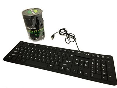 ROCKSOUL Flexible Keyboard Slim Water & Dust Proof (KB-101F106B), Black