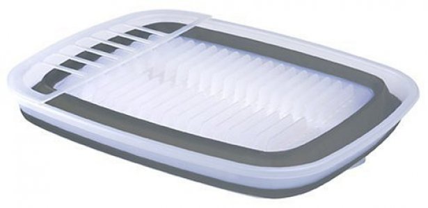 Prepworks by Progressive Collapsible Dish Rack with Drain Board, CDD-100, Perfect For RV Sink, Camping Dish Tub