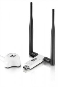 Netis Wireless N 300Mbps Long-Range USB Adapter with Two 5dBi Antennas and USB 2.0 Cradle (WF-2116), 300 Mbps High Gain