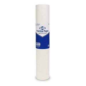 ALVIN, Lightweight Tracing Paper Roll White Suitable with Ink Charcoal, Felt Tip Pen, for Sketching or Detailing - 12 inches x 50 yards 1-inch Core