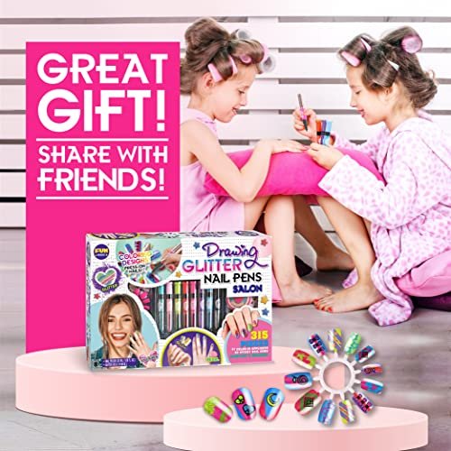 Kids Nail Kit For Girls Ages 7-12, Funkidz Ultimate 315Pcs Nail Polish Pens  Combo Glitter Temporary Nail Supplies For Teens Spa Makeup Kit, 17.91Wx12 -  Imported Products from USA - iBhejo