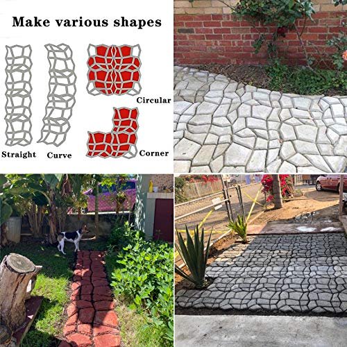 Reusable Concrete Pathmate Stone Mold, Stepping Stone Paver Lawn Patio Yard  Garden DIY Path Maker Paving Moulds