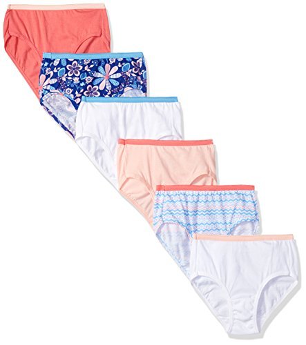 Hanes Girls Tagless Low Rise Briefs 10-Pack, 8, Assorted 