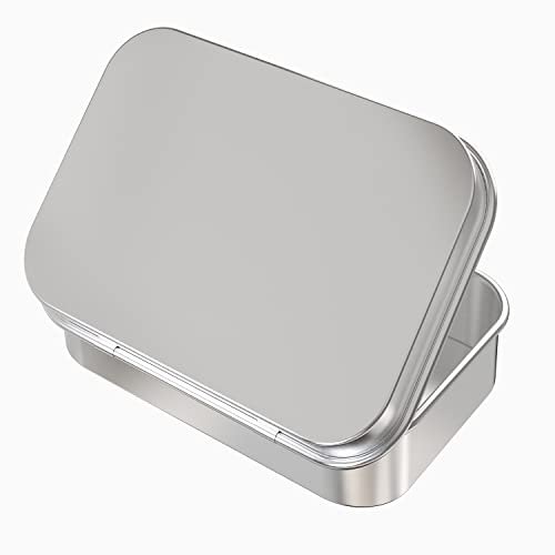 Mini Portable Metal Hinged Tin Box Empty Tins Small Storage Container Kit  with Lid for Home Organizer