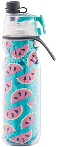 O2COOL Mist 'N Sip Misting Water Bottle 2-in-1 Mist and Sip Function with  No Leak Pull Top Spout Sports Water Bottle Reusable Water Bottle - 20 oz