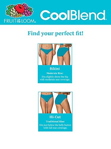 Fruit Of The Loom Women'S Underwear Moisture Wicking Coolblend Panties,  Bikini - Fashion Assorted, Large (7) - Imported Products from USA - iBhejo